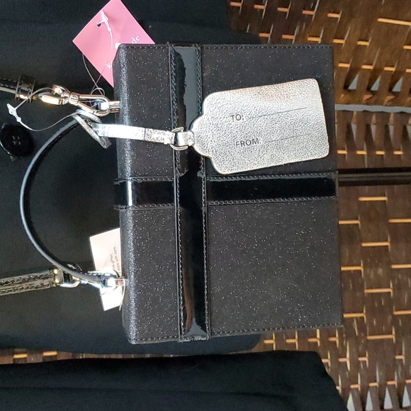 Kate Spade Crossbody Handbag Wrapping Party Gift Box Black Glitter - Picture 11 of 16